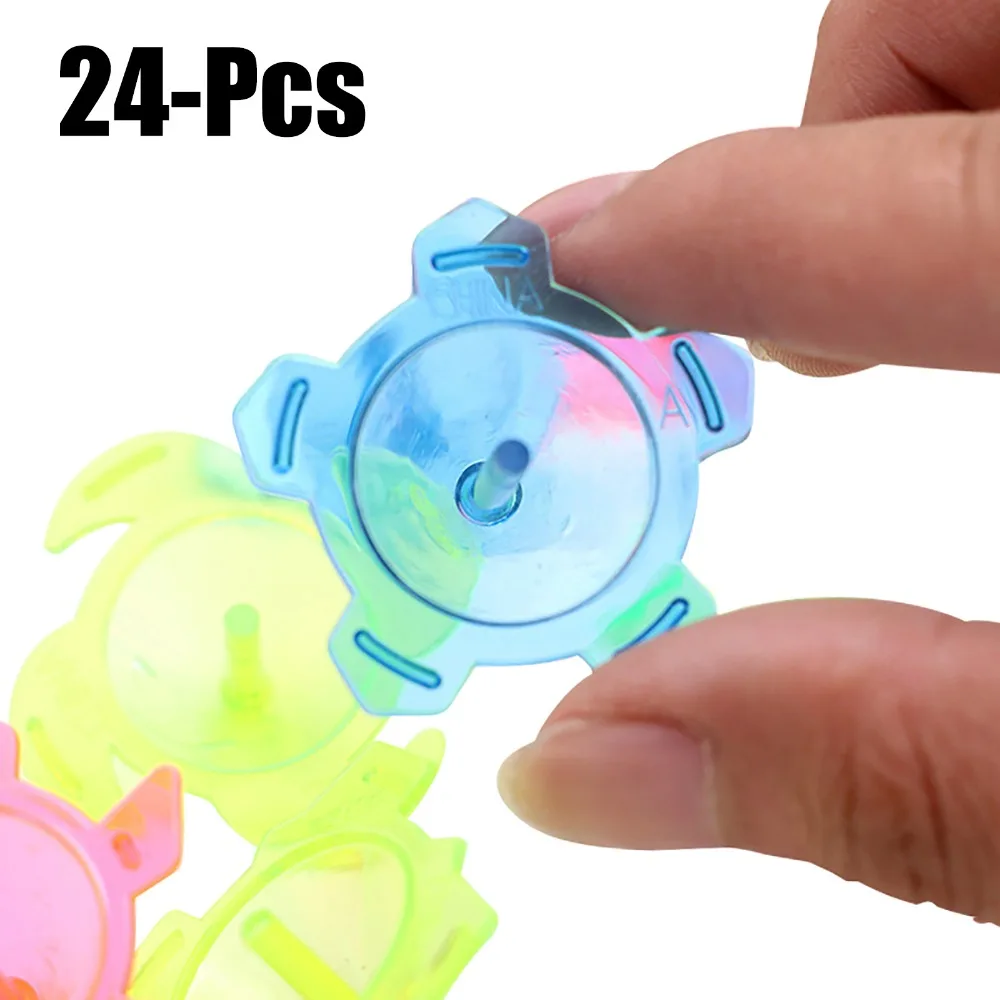 FunPa 24PCS Spinning Tops Party Gifts Random Color Plastic Mini Spin Tops Spinning Toys Kids Toys Party Favors