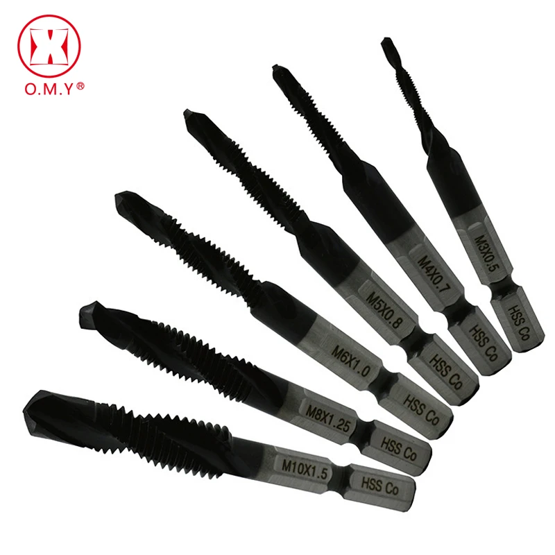 

Cobalt HSS Spiral Taps TIAIN M35 Stainless Steel Tapping Chamfering Tool Hex Shank Metric M3 M4 M5 M6 M8 M10