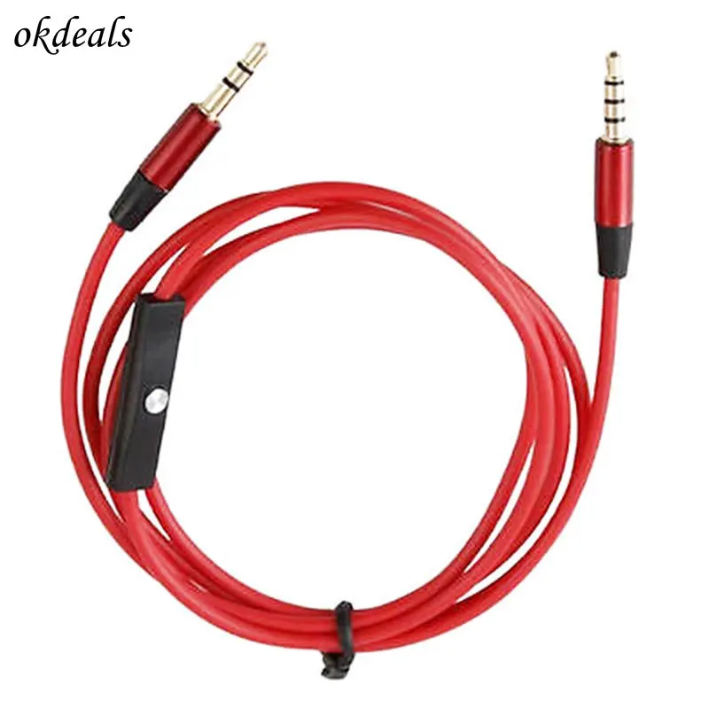 

3.5mm Male to Male AUX Extension Cable Cord Stereo Headphone Audio with Mic New Hot