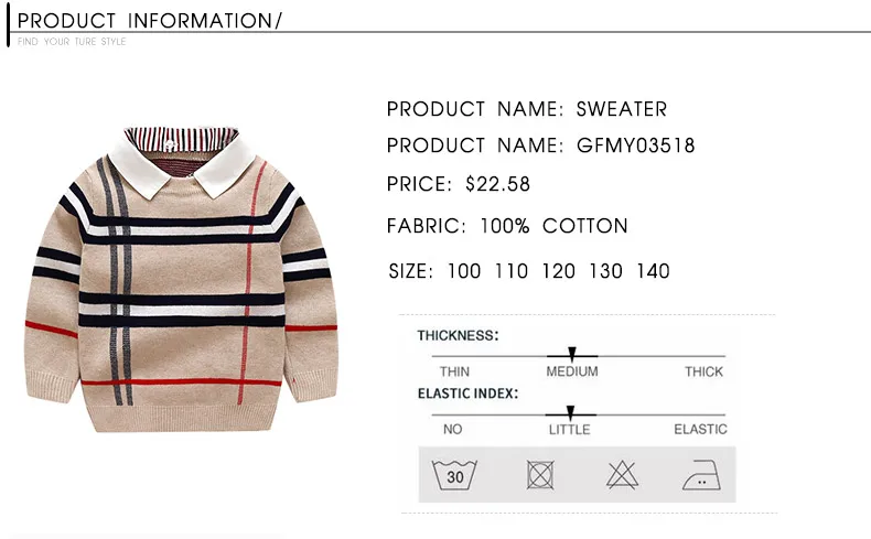 2018 Autumn Boys Sweater Plaid Children Knitwear Boys Cotton Pullover Dual Collar Sweater Kids Fashion Outerwear Toddler HTB1mN8aacnrK1RkHFrdq6xCoFXa2 - 2018 Autumn Boys Sweater Plaid Children Knitwear Boys Cotton Pullover Dual Collar Sweater Kids Fashion Outerwear Toddler
