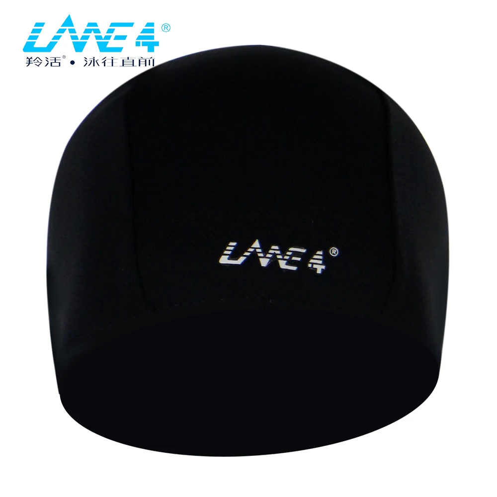 

LANE4 Swimming Caps for Adults, Polyester,Comfortable ,Lightweight ,Pool Accessories, Black