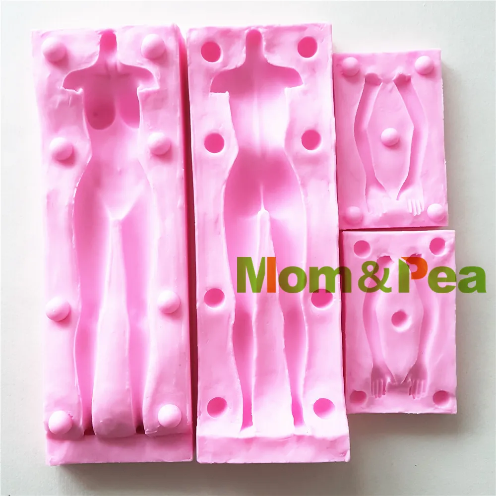 Mom&Pea 1331 Free Shipping Lady Body Silicone Mold Cake Decoration