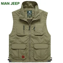NIAN JEEP, брендовая одежда, жилет для фотографии, отложной воротник, мужской жилет, безрукавка, жилет, рабочая одежда 85