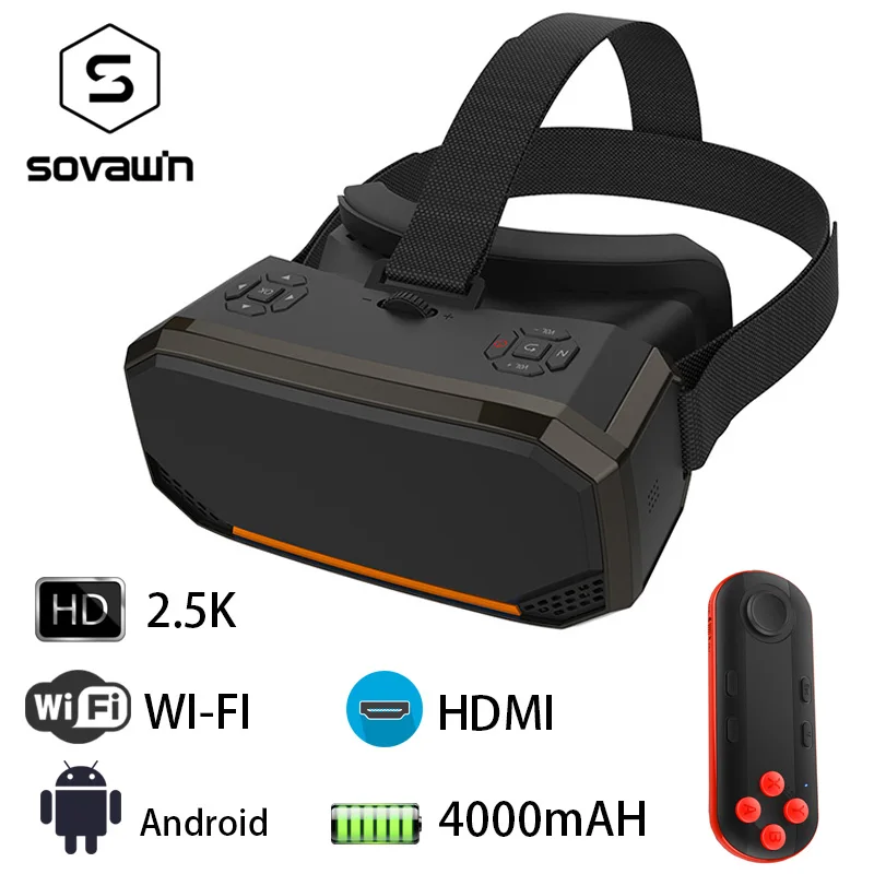 Najtaniej Sovawin H3 wszystko w jednym zestaw do wirtualnej rzeczywistości 3D inteligentne okulary wirtualna rzeczywistość gogle VR kask 2K WIFI HDMI wideo z kontrolerem