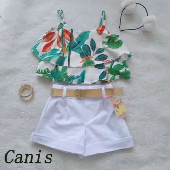 

2019 Toddler Baby Girl Clothes Leaves Cute T-shirt Tops+Shorts Pants 2PCS Outfit Summer