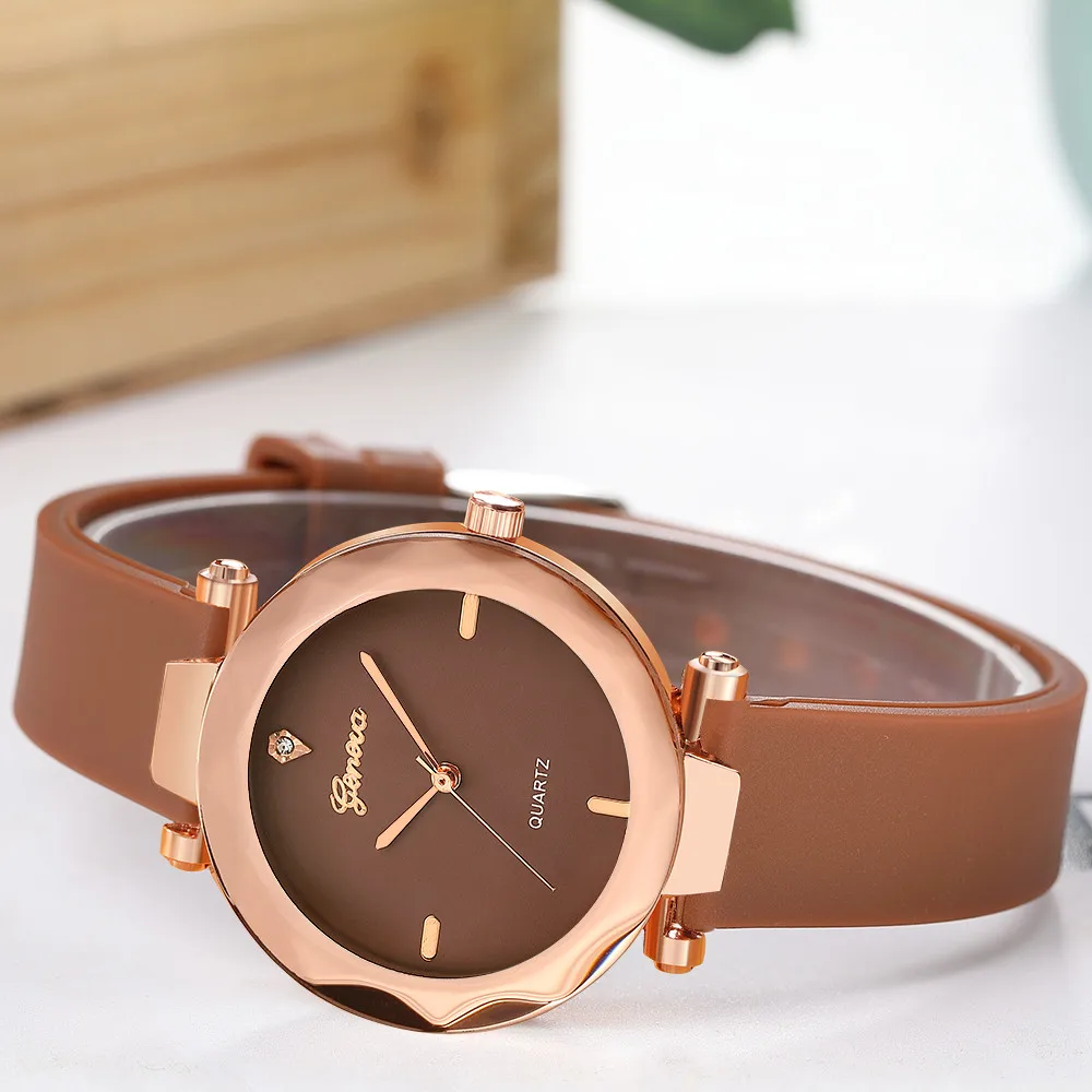 

Hot 2019 New ArrivalFashion Womens Ladies Watches Geneva Silica Band Analog Quartz Wrist Busines Watch