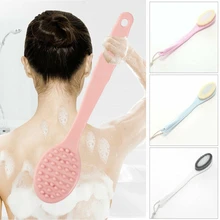 Новая кисть для тела с длинной ручкой, двусторонняя мягкая щетка для волос, щетка для душа, Массажная щетка для кожи, средство для снятия отшелушивания, аксессуары для ванной комнаты, Новинка