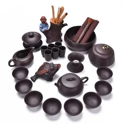 Полный набор чайных чашек Yixing Zisha, набор для питья кунг-фу, бытовой чайный поднос, чайный горшок, аксессуары для чайной церемонии