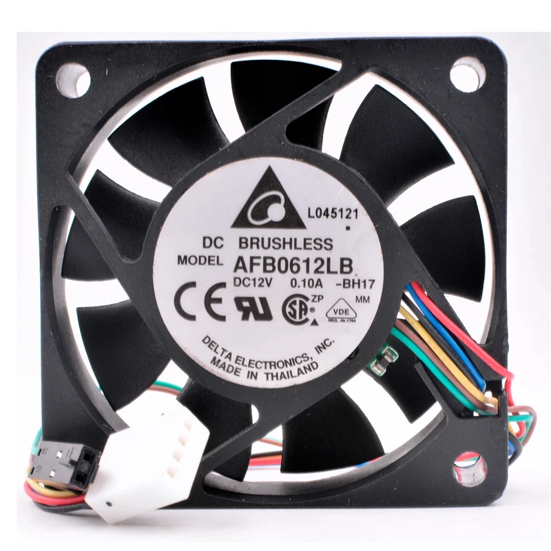 Дельта AFB0612LB 6 см 6015 60x60x15 мм 12 V 0.10A и 4-мя линиями компьютер pwm шасси процессор беззвучного охлаждающий вентилятор с контролем температуры