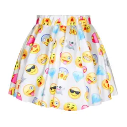 Новинка 2015 г. летняя дизайнерская модная женская одежда повседневная Лидер продаж Высокая талия emoji юбка с принтом женская