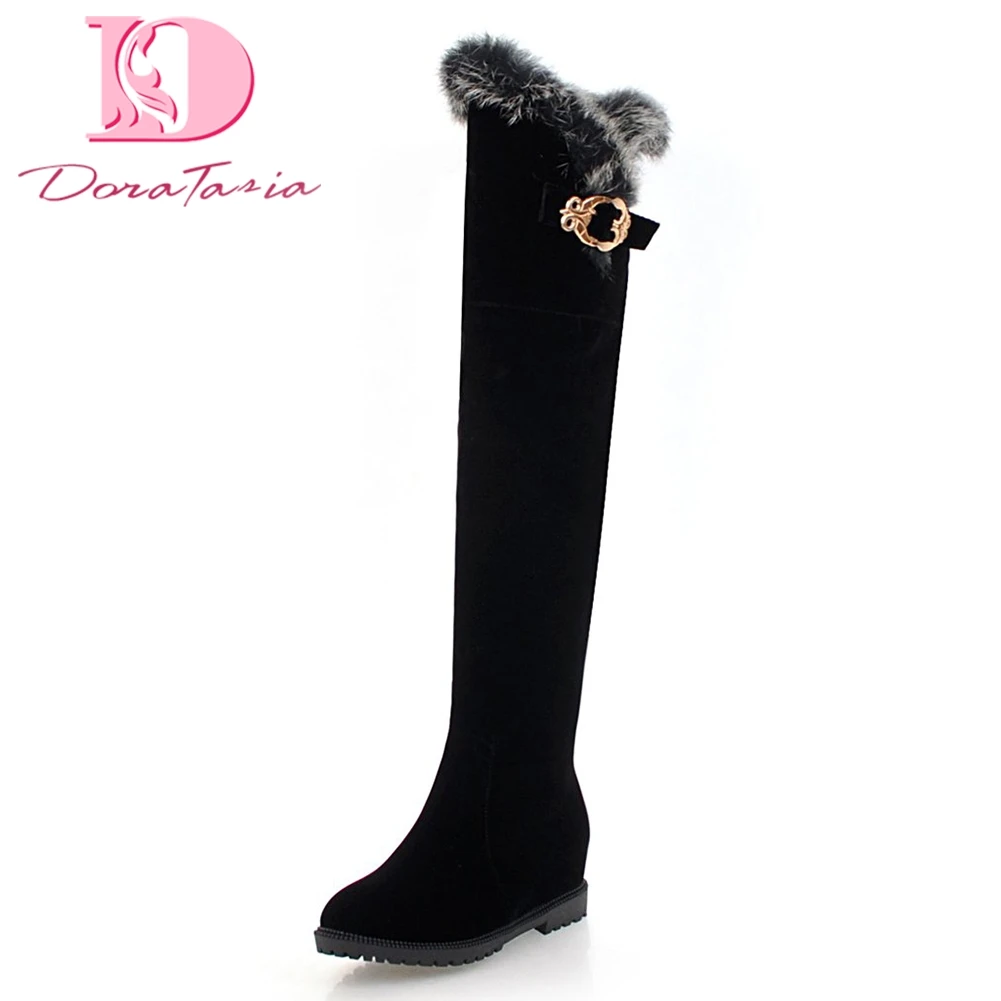 

Doratasia New Large Size 34-45 Platform Zip Up Over The Knee Boots Woman Shoes warm snow boots women Shoes Woman Boots