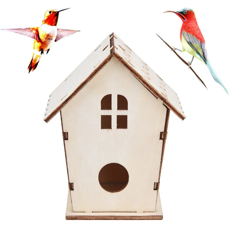 DIY Nest Dox House Bird birdhouse деревянная коробка для улицы птиц теплый дом Новое