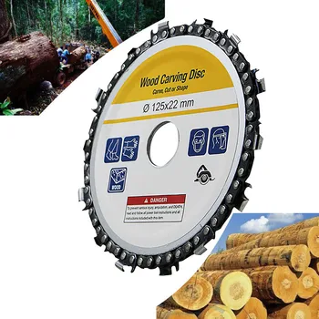 

5 Inch 14 Teeth Chain Plate Angle Grinding Chain Disc Wheel Wood Carving Disc for Angle Grinder @P