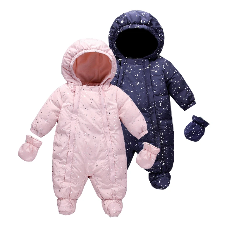 

2019 New Style Design For Baby Girls Rompers Winter Pink Star Fleece Long Sleeves Children Clothing Jumpsuits One Piece 4 Color