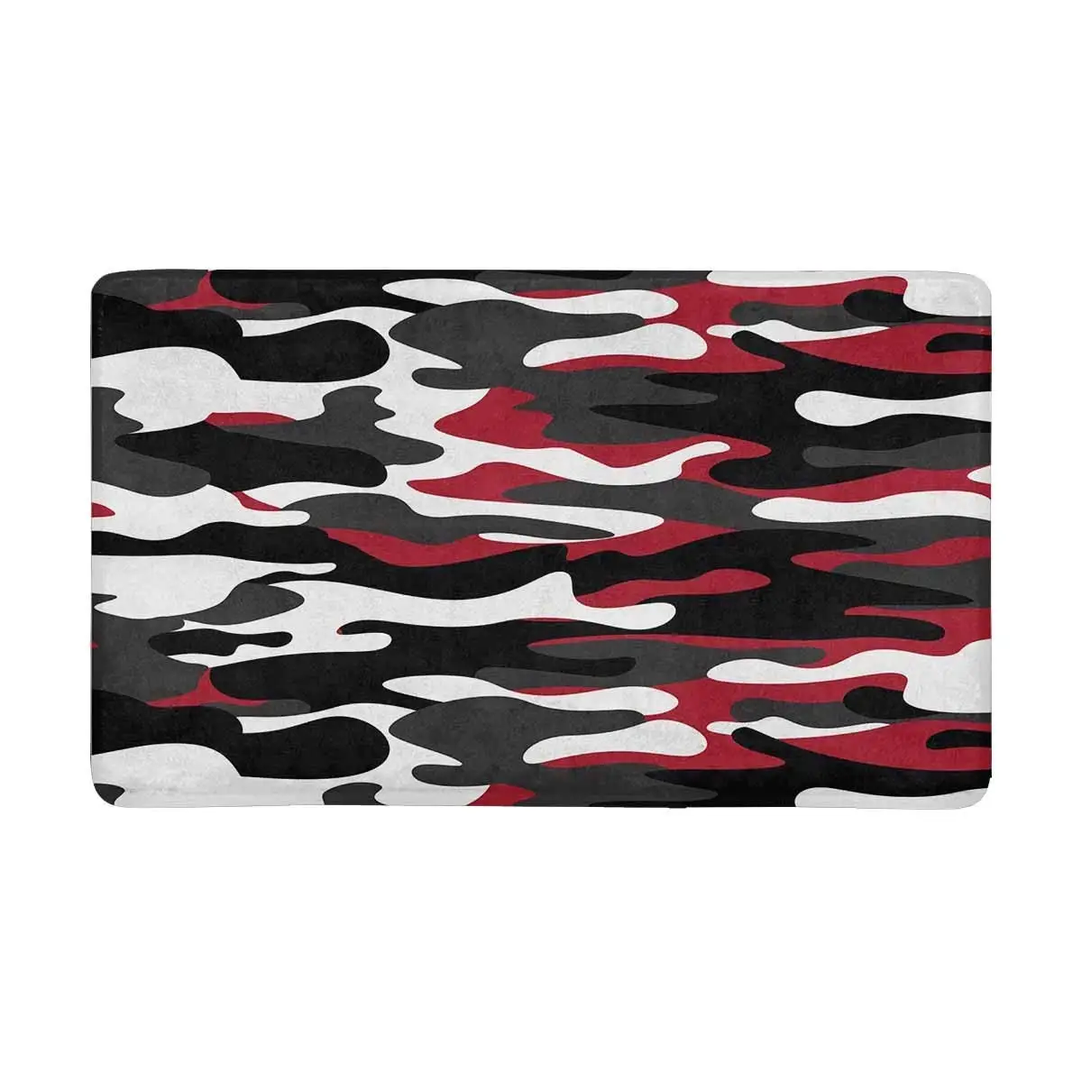 Red White Camo Indoor Doormat Non Slip Front Entrance Door Mat Rugin