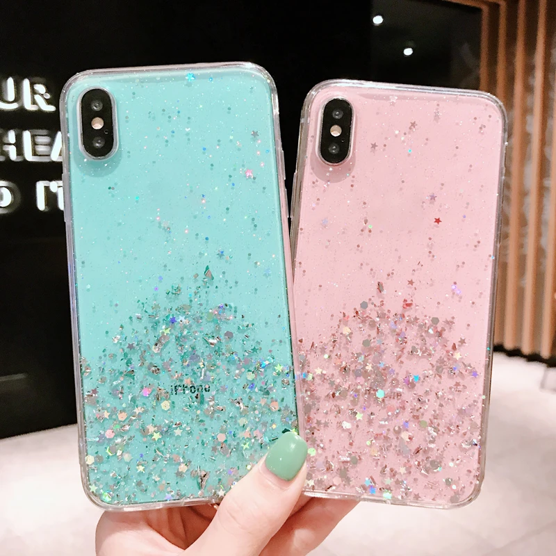 

Cute Glitter Bling Case For Huawei Honor 9 8 8X V10 V20 P30 P20 P10 Pro Mate 20 10 Y9 2019 Nova 2S 3i 3 4 Star Clear Soft Cover