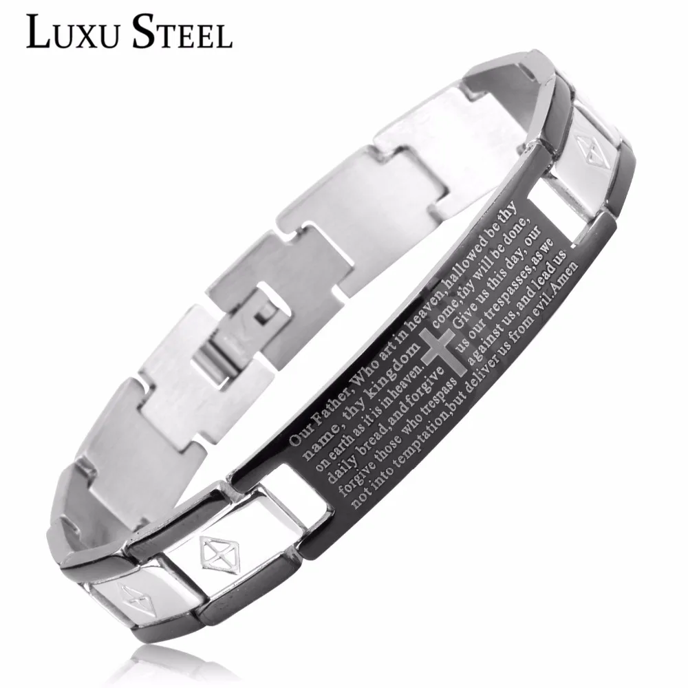Роскошные стальные мужские браслеты из нержавеющей стали простой стиль Крест Браслеты& Браслеты болгарские ювелирные изделия