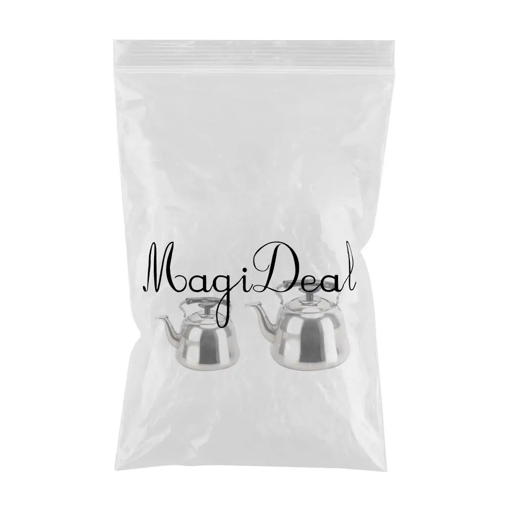 2 pcs Whistling Kettle Stainless Steel Induction Gas Stovetop Teapot Kitchen Dining Kettle for Home Restaurant Camping 1L + 3L