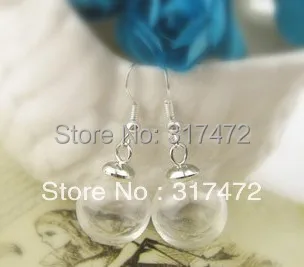 

Freeshipping ! 16*4mm AAA Glass Goble Glass Vial Pendants & cap& earring hook DIY glass bulb dangle earring