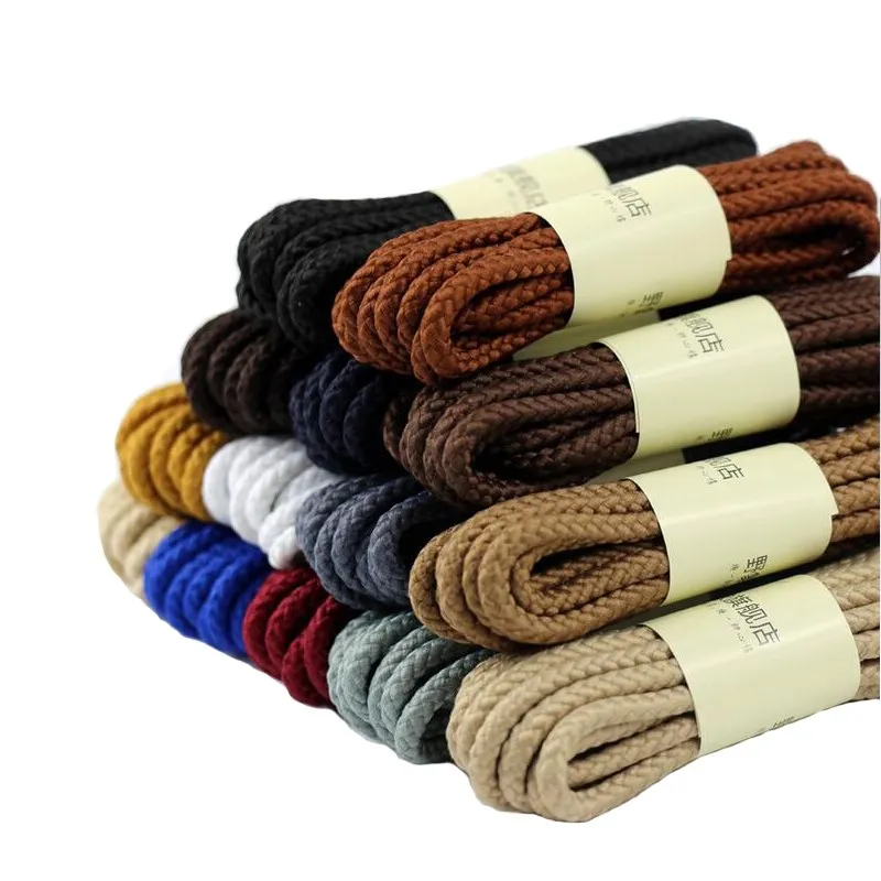 

1pairs 120cm Polyester Cotton Shoeslaces,Round Solid Shoelace,Twisted Boots High Quality Brand Fashion Shoe Laces