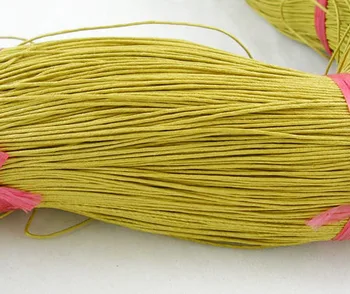 

Cotton Wax Cord, Golden , 1mm/strand, about 430m/bundle
