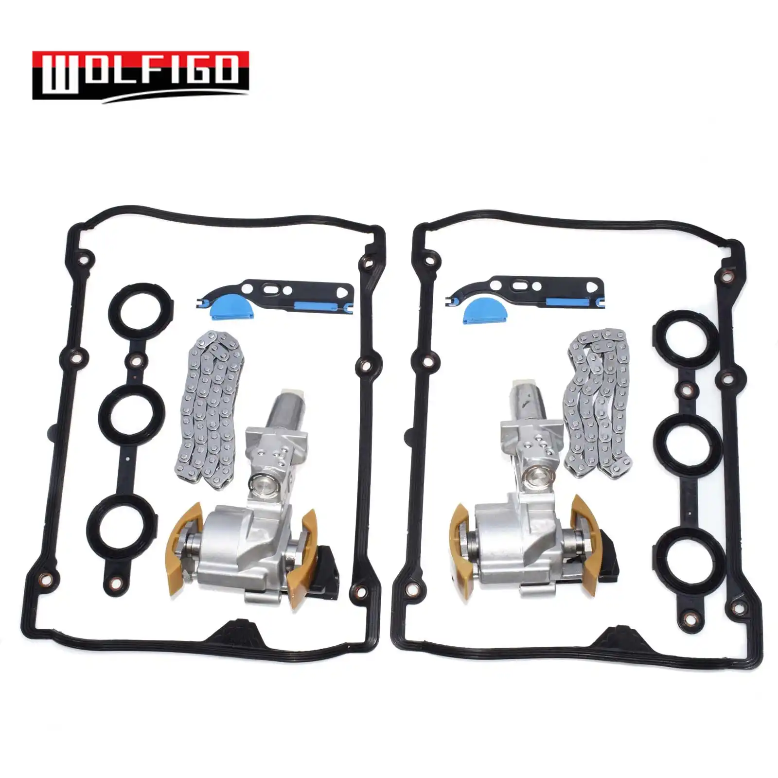 Pair Timing Chain Tensioner Kit With gasket 078109087B for VW Passat Audi A4 A6 2.4 2.7 2.8 V6