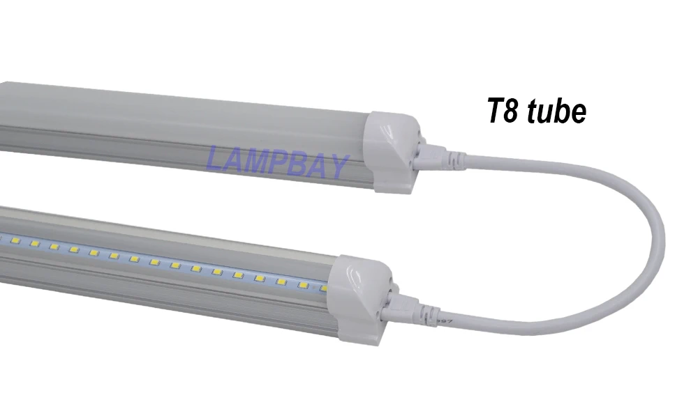 Buy 4 200pcs T5 T8 Connecting Cable 30cm 50cm 100cm 150cm 200cm 3 pin socket Wire Connector for  LED Tube Light Integrated Fixture