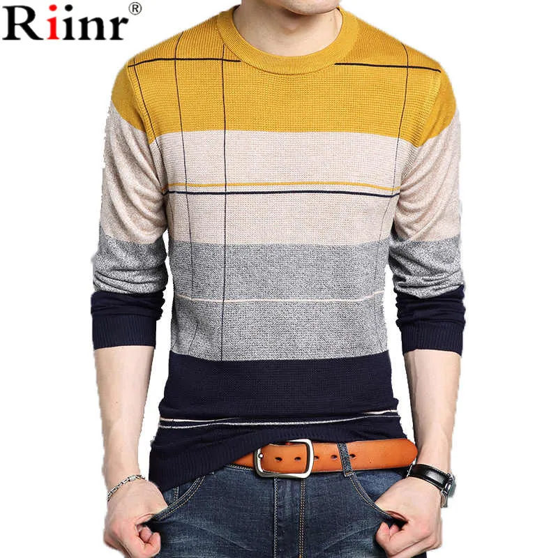 

Riinr New Cashmere Wool Sweater Men Autumn Winter Slim Fit Pullovers Men Argyle Pattern V-Neck Pull Homme Christmas Sweaters
