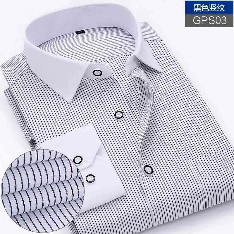  7XL striped men office long sleeve shirt cotton winter larger size business 8XL 10XL work shirts 13