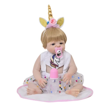 

Bebe-Reborn 55cm Full Silicone Body Reborn Baby Doll Toy Like Real 22inch Newborn Girl Princess Babies Doll Bathe Toy Kid Gift