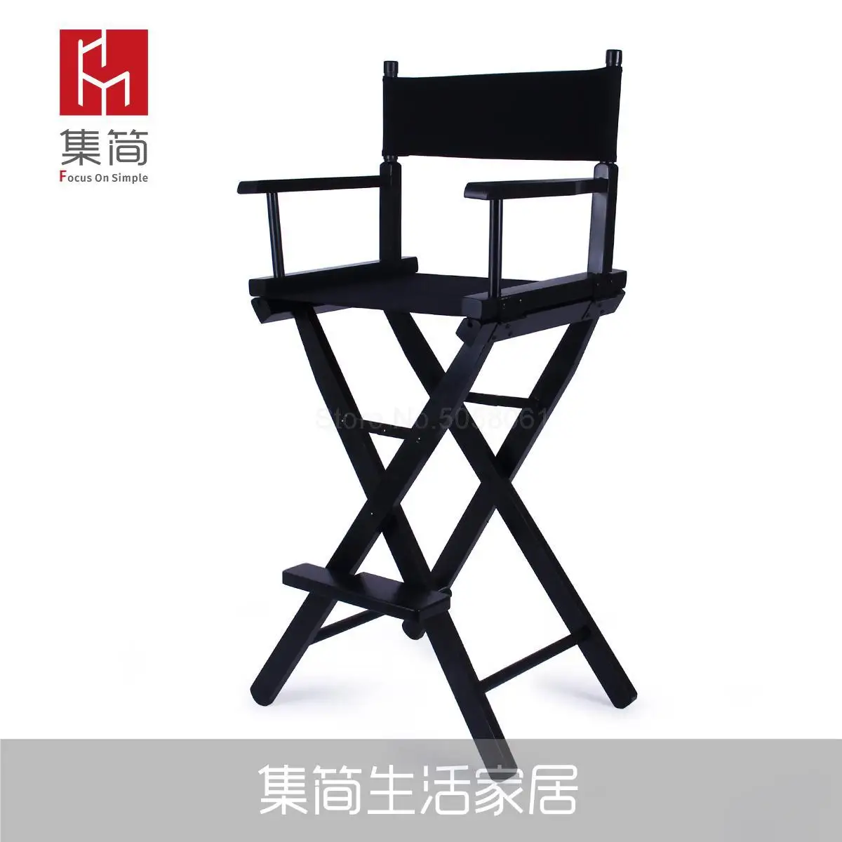 Складной стул из цельного дерева, высокий стул для макияжа, высокий стул для руководителя, барный стул, переносное кресло, Складной Холщовый Стул - Цвет: ml6