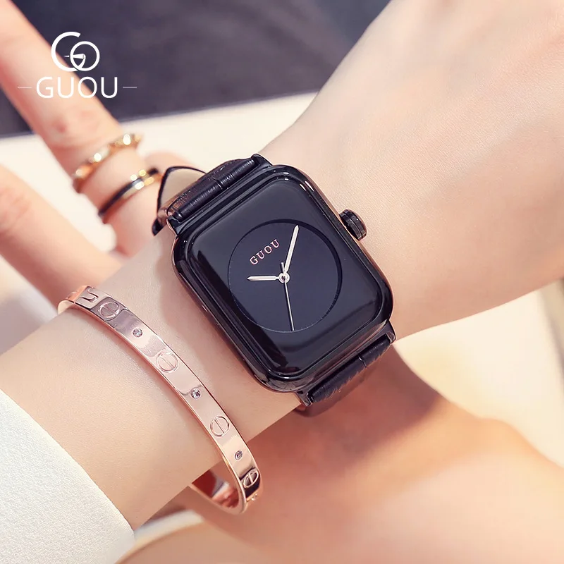 

Fashion Brand Women Watches Ladies Genuine Leather Square reloj mujer Luxury Dress Watch Ladies Quartz Wrist Watch Montre Femme