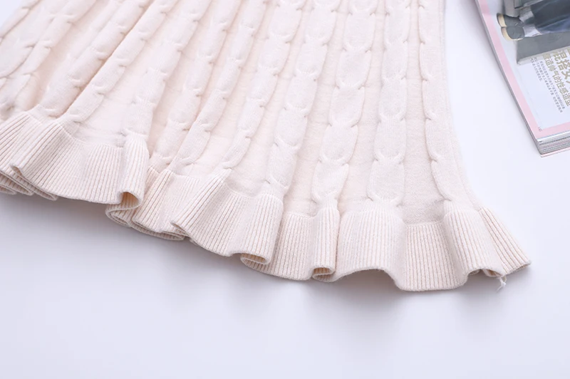 Colorfaith, новинка, Женская вязанная мини юбка, Осень-зима, винтажная модная женская плиссированная юбка с оборками, Женская юбка SK8202