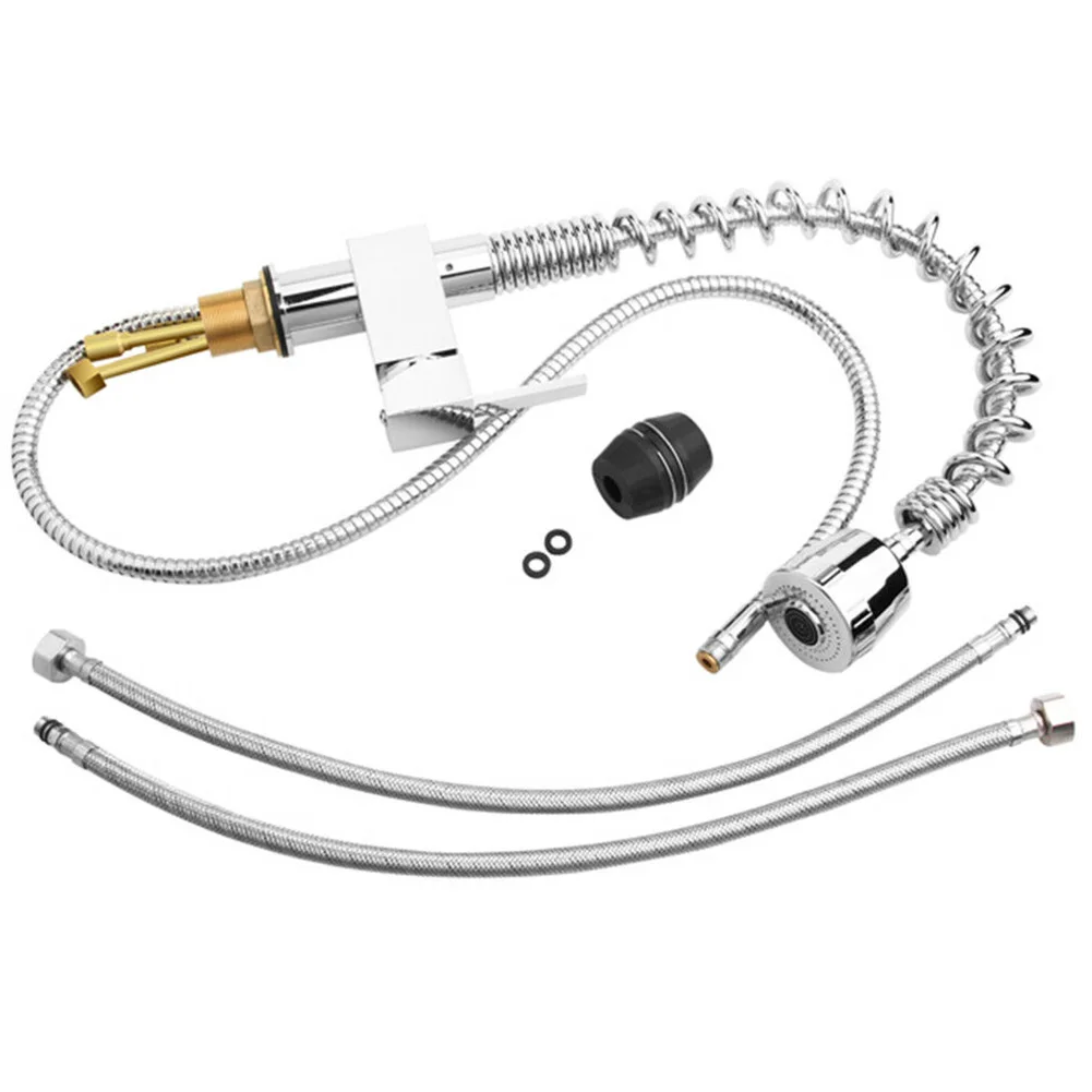 

Spray Durable Copper Kitchen Faucet Pull Out Brushed Taps Easy Install Mixer 360 Degree Swivel Retractable Deck Mounted Solid