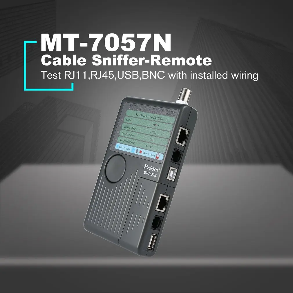 

MT-7057N Handheld Remote Network Lan Cable Tester RJ45 RJ11 USB BNC Cable Sniffer Wire Line Tracker Detector Finder