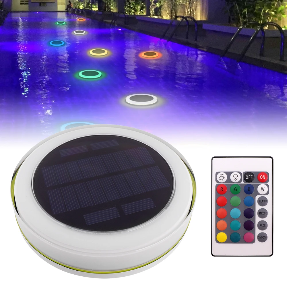 Solar ao ar Remoto à Prova Luz de Energia Piscina Livre Flutuante Fonte Lâmpada Controle Dwaterproof Água Paisagem Luzes Rgb Led