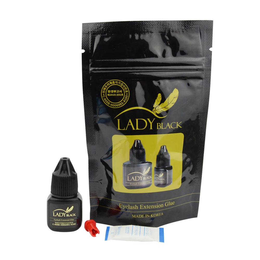 

1/2/5/10 bottles Lady Black Eyelash Extension Glue Fast Drying Eyelash Glue Last Over 6 Weeks Professional Adhesive