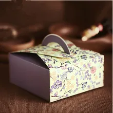 20 шт 13,7x13,7x6,5 см фиолетовый Печатный торт Маффин Кондитерские упаковочные коробки подарок на день рождения, свадьбу коробки с ручкой