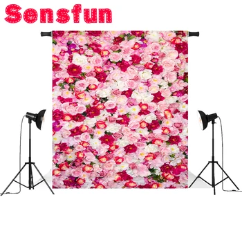 

Romantic Flowers Photocall Vinyl Photography Backdrop 7x5ft Wedding Photo Background