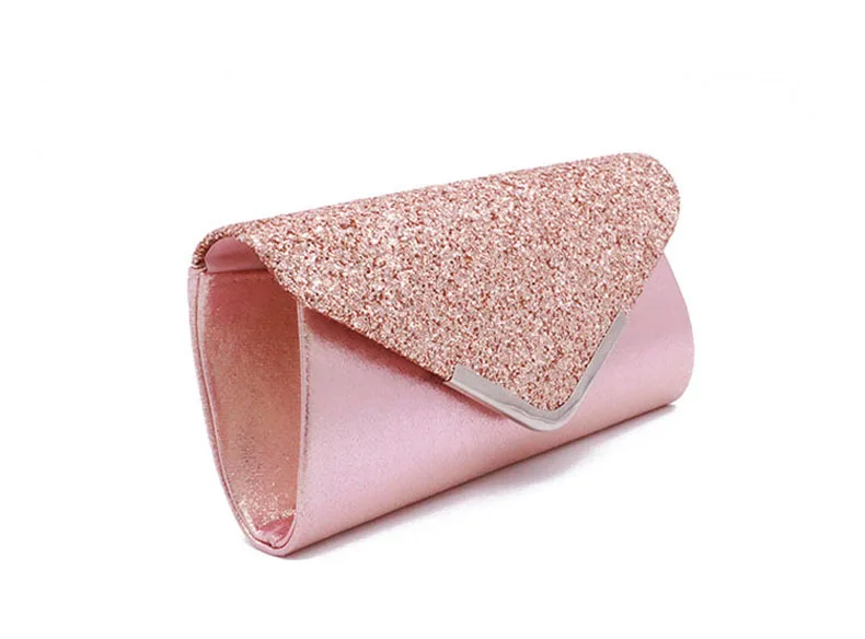 Luxy Moon Pink Leder-Clutch mit Umschlag, Seitenansicht