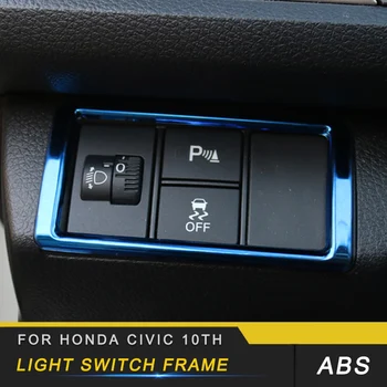 

Auto Car-styling Light Switch Frame Trim Cover Sticker Interior Accessories for Honda Civic 10th 2016-2018