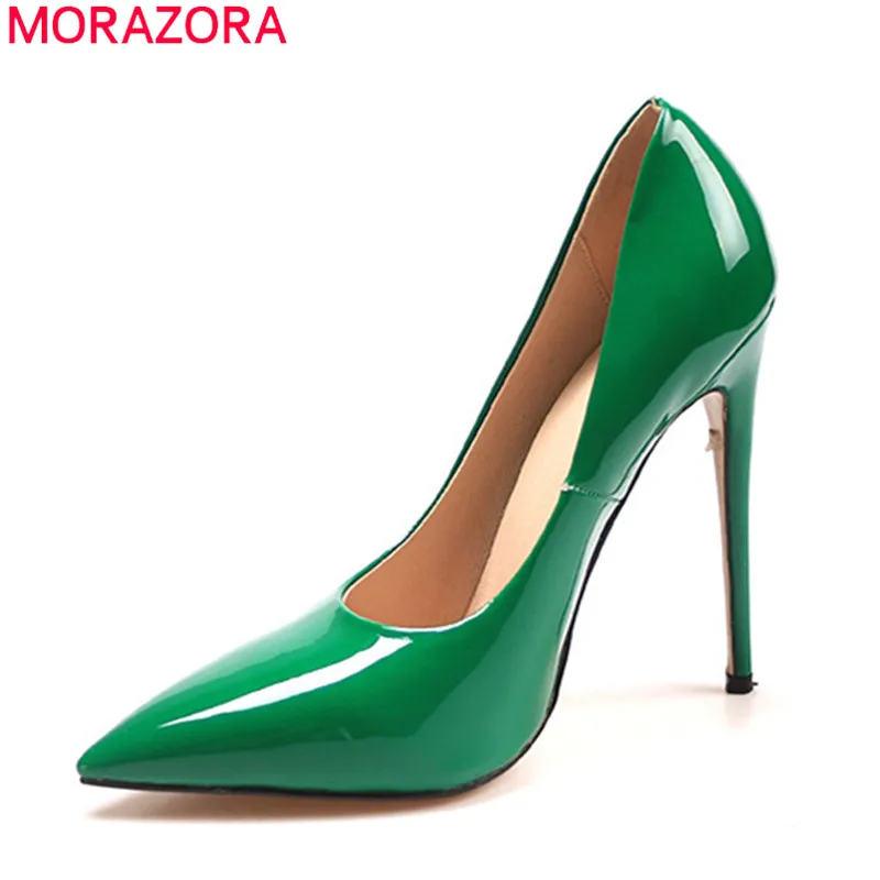 

MORAZORA 2019 big size 43 thin high heels shoes ladies spring summer single shoes pointed toe party wedding shoes women pumps