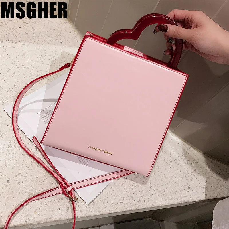 

MSGHER Women Leather Bags Famous Brands Heart Handbag Casual Female Bag Trunk Tote Ladies Shoulder Bag Large Messenger Bag