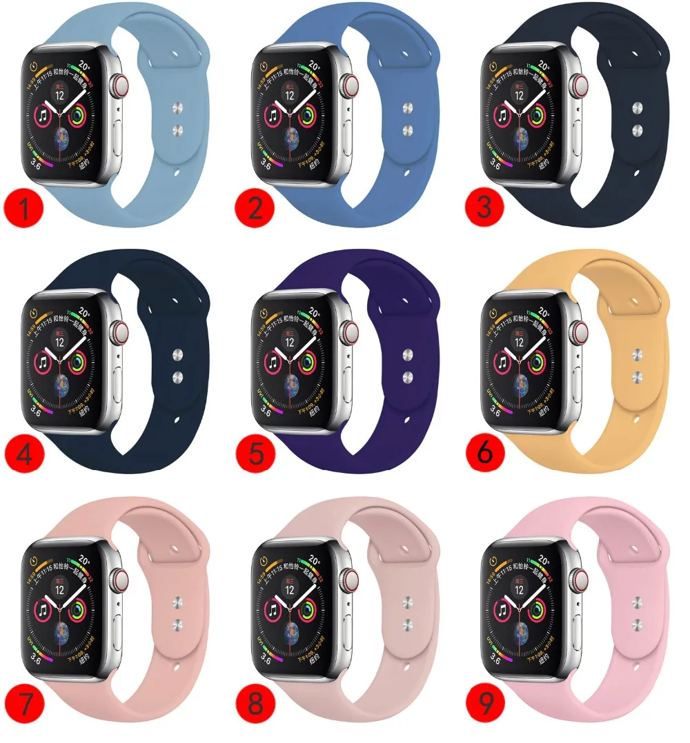 Силиконовый ремешок для apple watch 5 ремешок 40 мм 44 мм 42 мм 38 мм apple watch 4 apple watch 5 correa iwatch ремешок для часов аксессуары для часов