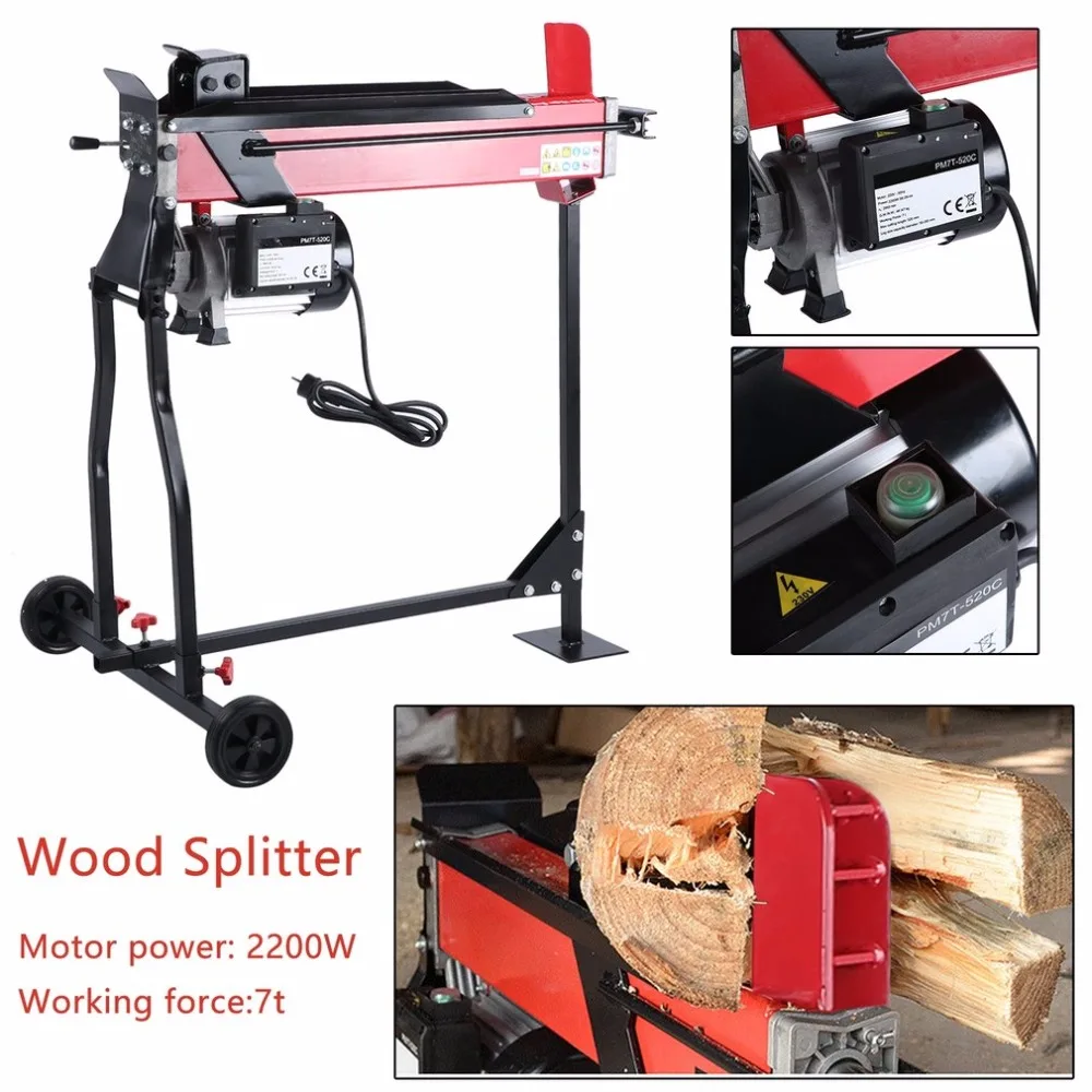 

New 2200W High Power Electric Hydraulic Wood Log Cutter Wood Splitter Chopping Machine With Bracket Work Stand