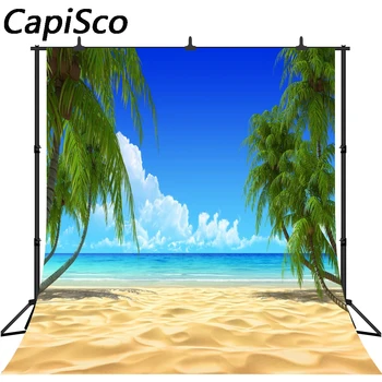 

Capisco Summer Seaside Palm Tree Beach Party Birthday Baby Photography Backgrounds Custom Photo Studio Photographic Backdrops