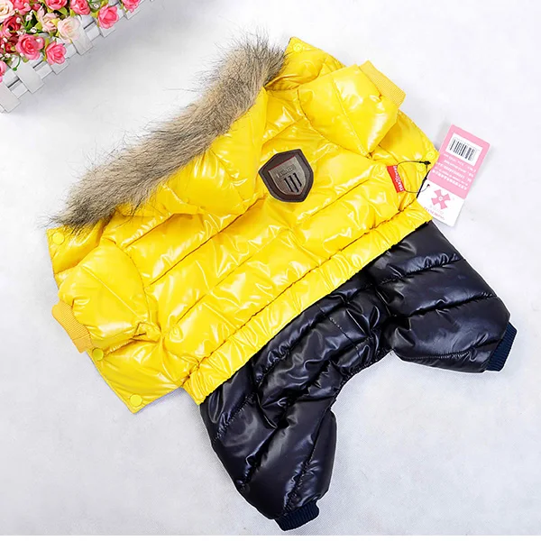 Горячая Распродажа, зимняя одежда для собак, супер теплый пуховик для маленьких собак, водонепроницаемая куртка для собак, толстые хлопковые Толстовки для чихуахуа - Цвет: yellow