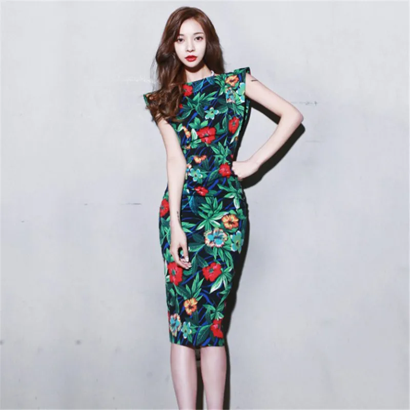 

Green Dress 2019 New Summer Sleeveless Hollow Out Sexy Slim Bodycon Dresses Blue XL Plus Size Pencil Dress Vestido Feminina JD41