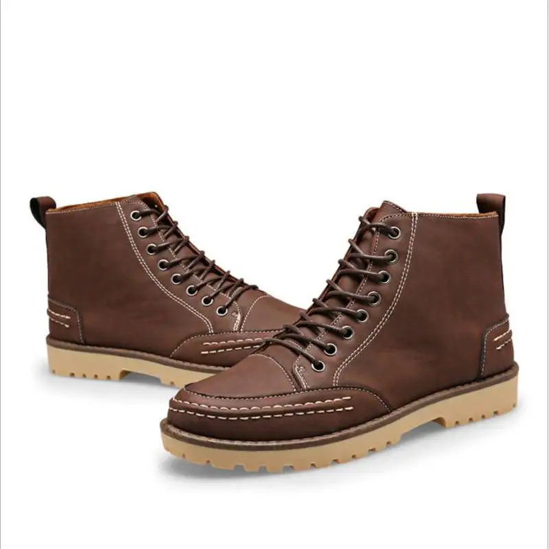 Spring Autumn winter Leather Men font b Boots b font High Quality Men font b Ankle