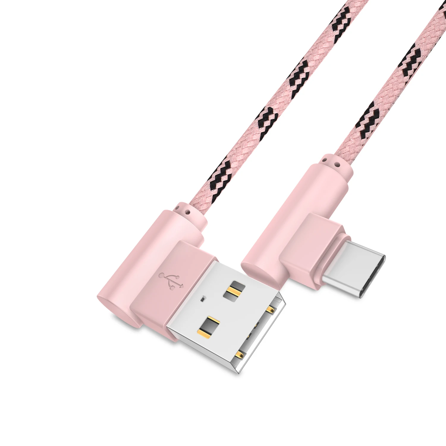 

USB Type C 90 Degree Charging usb c cable Type-c data Cord Charger usb-c For Samsung S8 S9 Note 9 8 Xiaomi mi 9 8 Phone cable